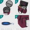 imageModoker Dog Travel Organizer with 2 Collapsible Dog Bowls for Supplies ampamp Accessories Airline Approved Dog Tote Pet Travel Bag with 2 Travel Dog Food ContainerRose Red