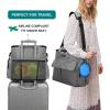imageModoker Dog Travel Organizer with 2 Collapsible Dog Bowls for Supplies ampamp Accessories Airline Approved Dog Tote Pet Travel Bag with 2 Travel Dog Food ContainerAsh Grey