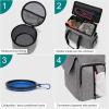 imageModoker Dog Travel Organizer with 2 Collapsible Dog Bowls for Supplies ampamp Accessories Airline Approved Dog Tote Pet Travel Bag with 2 Travel Dog Food ContainerAsh Grey