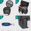 imageModoker Dog Travel Organizer with 2 Collapsible Dog Bowls for Supplies ampamp Accessories Airline Approved Dog Tote Pet Travel Bag with 2 Travel Dog Food ContainerDark Gray