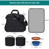 imageModoker Dog Travel Organizer with 2 Collapsible Dog Bowls for Supplies ampamp Accessories Airline Approved Dog Tote Pet Travel Bag with 2 Travel Dog Food ContainerBlack