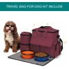 imageModoker Dog Travel Organizer with 2 Collapsible Dog Bowls for Supplies ampamp Accessories Airline Approved Dog Tote Pet Travel Bag with 2 Travel Dog Food ContainerRose Red