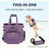 imageModoker Dog Travel Organizer with 2 Collapsible Dog Bowls for Supplies ampamp Accessories Airline Approved Dog Tote Pet Travel Bag with 2 Travel Dog Food ContainerSPurple