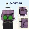 imageModoker Dog Travel Organizer with 2 Collapsible Dog Bowls for Supplies ampamp Accessories Airline Approved Dog Tote Pet Travel Bag with 2 Travel Dog Food ContainerSPurple