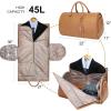 imageModoker Garment Bags for Travel Carry on Suit Bags for Airplanes Duffle Bag for Women2 in 1 Personal Item Travel Weekender Bag with Bag TagKhakiCoffee