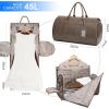 imageModoker Garment Bags for Travel Carry on Suit Bags for Airplanes Duffle Bag for Women2 in 1 Personal Item Travel Weekender Bag with Bag TagKhakiKhaki