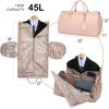 imageModoker Garment Bags for Travel Carry on Suit Bags for Airplanes Duffle Bag for Women2 in 1 Personal Item Travel Weekender Bag with Bag TagKhakiPink