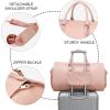 imageModoker Garment Bags for Travel Carry on Suit Bags for Airplanes Duffle Bag for Women2 in 1 Personal Item Travel Weekender Bag with Bag TagKhakiPink