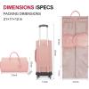 imageModoker Garment Bags for Travel Carry on Suit Bags for Airplanes Duffle Bag for Women2 in 1 Personal Item Travel Weekender Bag with Bag TagKhakiRolling Pink