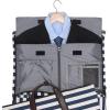 imageModoker Garment Bags for Travel Carry on Suit Bags for Airplanes Duffle Bag for Women2 in 1 Personal Item Travel Weekender Bag with Bag TagKhakiStriped Blue