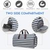 imageModoker Garment Bags for Travel Carry on Suit Bags for Airplanes Duffle Bag for Women2 in 1 Personal Item Travel Weekender Bag with Bag TagKhakiStriped Blue