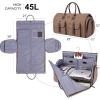 imageModoker Garment Convertible Weekender BagCarry on Canvas Garment Duffle Bag Heavy Duty Overnight Bags for Men WomenBrown