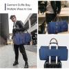 imageModoker Garment Convertible Weekender BagCarry on Canvas Garment Duffle Bag Heavy Duty Overnight Bags for Men WomenClassic Blue