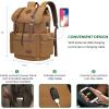 imageModoker Mens Canvas Vintage Backpack for MenWomen Travel Laptop Backpack Fits 17156 Inch Computer ampamp Tablet Large Bookbag Rucksack Backpack with USB Charging Port BlackBrown