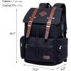 imageModoker Mens Canvas Vintage Backpack for MenWomen Travel Laptop Backpack Fits 17156 Inch Computer ampamp Tablet Large Bookbag Rucksack Backpack with USB Charging Port BlackBlack