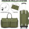 imageModoker Rolling Garment Bag for TravelWomens Convertible Garment Bags with Wheels Luggage Suit Travel Bags3 in 1 Carry On Wheeled Duffel BagPinkGreen