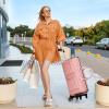imageModoker Rolling Garment Bag for TravelWomens Convertible Garment Bags with Wheels Luggage Suit Travel Bags3 in 1 Carry On Wheeled Duffel BagPinkPink