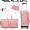 imageModoker Rolling Garment Bag for TravelWomens Convertible Garment Bags with Wheels Luggage Suit Travel Bags3 in 1 Carry On Wheeled Duffel BagPinkPink