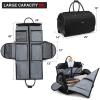 imageModoker Rolling Garment Bags Large Garment Duffle Bag with Wheels 3 in 1 Garment Suit Luggage Bag for Women Men Business Travel Weekender BlackBlack