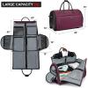 imageModoker Rolling Garment Bags Large Garment Duffle Bag with Wheels 3 in 1 Garment Suit Luggage Bag for Women Men Business Travel Weekender BlackRed