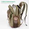 imageModoker Vintage Backpack for Men Women Canvas Bookpack Fits Most 156 Inches Computer and Tablets Rucksack Backpack with USB Charging Port GreyArmy Green