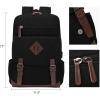 imageModoker Vintage Backpack for Men Women Canvas Bookpack Fits Most 156 Inches Computer and Tablets Rucksack Backpack with USB Charging Port GreyBlack