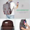 imageModoker Vintage Backpack for Men Women Canvas Bookpack Fits Most 156 Inches Computer and Tablets Rucksack Backpack with USB Charging Port GreyGrey