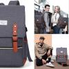 imageModoker Vintage Laptop Backpack for Women MenTravel Backpacks with USB Charging Port Fashion Backpack Fits 156Inch Notebook BlackGrey