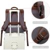 imageModoker Waxed Canvas Backpack Leather Rucksack Knapsack for Men Woman Satchel Backpack Vintage Travel Laptop Backpack 156 Inch Retro Flap Backpacks Canvas Casual Daypack PurplePurple
