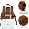 imageModoker Waxed Canvas Backpack Leather Rucksack Knapsack for Men Woman Satchel Backpack Vintage Travel Laptop Backpack 156 Inch Retro Flap Backpacks Canvas Casual Daypack PurpleBrown