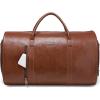 imageModoker Convertible Leather Garment Bag Carry on Garment Bags for Travel Waterproof Garment Duffel Bag Gifts for Men Women Business  2 in 1 Hanging Suitcase Suit Travel Bags in BrownCbrown