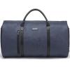 imageModoker Convertible Leather Garment Bag Carry on Garment Bags for Travel Waterproof Garment Duffel Bag Gifts for Men Women Business  2 in 1 Hanging Suitcase Suit Travel Bags in BrownCBlue