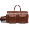 imageModoker Convertible Leather Garment Bag Carry on Garment Bags for Travel Waterproof Garment Duffel Bag Gifts for Men Women Business  2 in 1 Hanging Suitcase Suit Travel Bags in BrownLight Brown