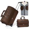 imageModoker Convertible Rolling Garment Bag for Travel Suit Travel Bag with Trolley Garment Duffel Bag with Wheels ampamp Shoes Compartment for Business Trip Weekender  BrownBrown