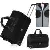 imageModoker Convertible Rolling Garment Bag for Travel Suit Travel Bag with Trolley Garment Duffel Bag with Wheels ampamp Shoes Compartment for Business Trip Weekender  BrownJet Black