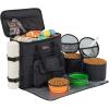 imageModoker Dog Travel Organizer with 2 Collapsible Dog Bowls for Supplies ampamp Accessories Airline Approved Dog Tote Pet Travel Bag with 2 Travel Dog Food ContainerBlack Charcoal