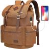 imageModoker Mens Canvas Vintage Backpack for MenWomen Travel Laptop Backpack Fits 17156 Inch Computer ampamp Tablet Large Bookbag Rucksack Backpack with USB Charging Port BlackBrown