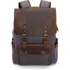 imageModoker Waxed Canvas Backpack Leather Rucksack Knapsack for Men Woman Satchel Backpack Vintage Travel Laptop Backpack 156 Inch Retro Flap Backpacks Canvas Casual Daypack PurplePurple