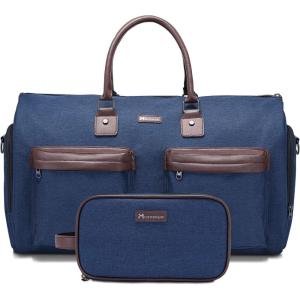imageConvertible Garment Bag with Shoulder Strap Modoker Carry on Garment Duffel Bag for Men Women  2 in 1 Hanging Suitcase Suit Travel Bags BlackBlue