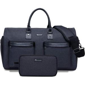 imageConvertible Garment Bag with Shoulder Strap Modoker Carry on Garment Duffel Bag for Men Women  2 in 1 Hanging Suitcase Suit Travel Bags BlackJet Black
