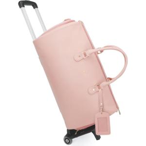 imageModoker Carry on Garment Bags for Travel Convertible Garment Duffel Bag with Shoulder Strap for Men Women 2 in 1 Hanging Suitcase Suit Travel Bags Glitter RedPink