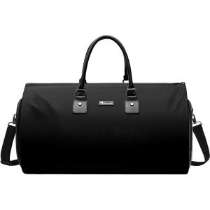 imageModoker Convertible Garment Bags for Travel Carry on Garment Duffel Bag for Women Men Weekender  2 in 1 Hanging Suitcase Suit Travel Bags GreenA Black