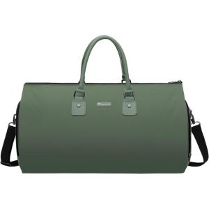 imageModoker Convertible Garment Bags for Travel Carry on Garment Duffel Bag for Women Men Weekender  2 in 1 Hanging Suitcase Suit Travel Bags GreenGreen