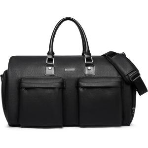 imageModoker Convertible Leather Garment Bag Carry on Garment Bags for Travel Waterproof Garment Duffel Bag Gifts for Men Women Business  2 in 1 Hanging Suitcase Suit Travel Bags in BrownBblack