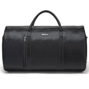 imageModoker Convertible Leather Garment Bag Carry on Garment Bags for Travel Waterproof Garment Duffel Bag Gifts for Men Women Business  2 in 1 Hanging Suitcase Suit Travel Bags in BrownCBlack