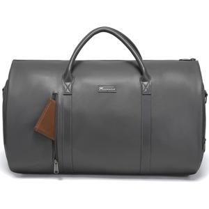 imageModoker Convertible Leather Garment Bag Carry on Garment Bags for Travel Waterproof Garment Duffel Bag Gifts for Men Women Business  2 in 1 Hanging Suitcase Suit Travel Bags in BrownCgrey