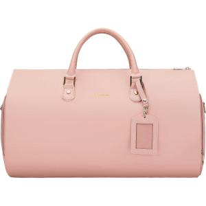imageModoker Garment Bags for Travel Carry on Suit Bags for Airplanes Duffle Bag for Women2 in 1 Personal Item Travel Weekender Bag with Bag TagKhakiPink