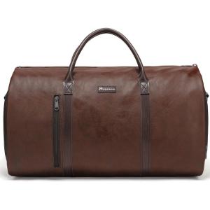 imageModoker Garment Bags for Travel Carry on Suit Bags for Airplanes Duffle Bag for Women2 in 1 Personal Item Travel Weekender Bag with Bag TagKhakiWine Brown