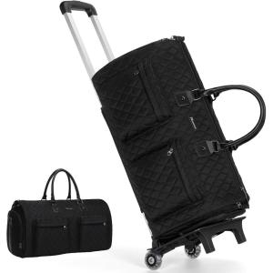 imageModoker Rolling Garment Bag for TravelWomens Convertible Garment Bags with Wheels Luggage Suit Travel Bags3 in 1 Carry On Wheeled Duffel BagPinkBlack
