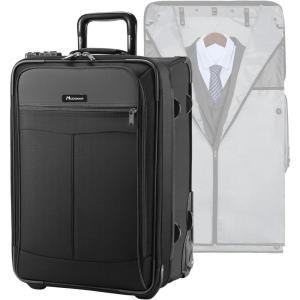imageModoker Rolling Garment Bag with Wheels Luggage for Suits with Wheels Wheeled Garment Bag for Travel 2 in 1 Rolling Duffel Bag BlackJet Black